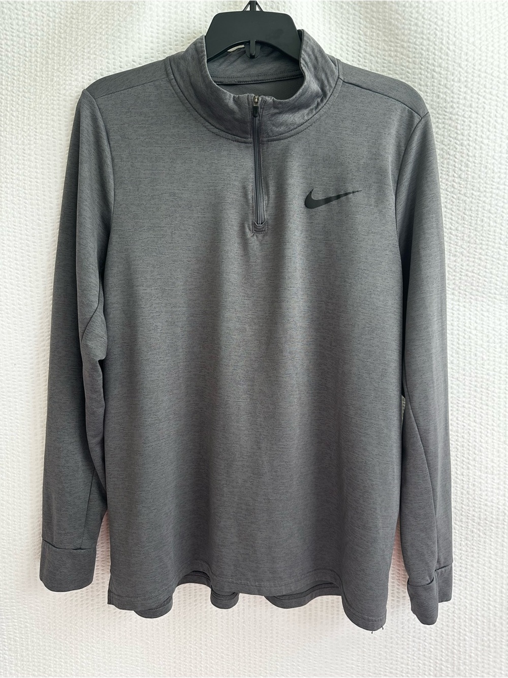 Nike Dri-FIT Superset Gray 1/4 Zip Pullover Long Sleeve Training Top Size Large